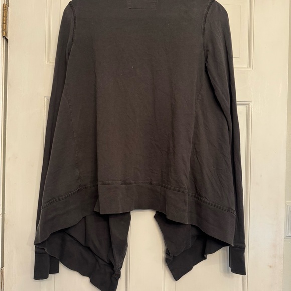 All Saints Black Draped high low Cardigan - Picture 2 of 3
